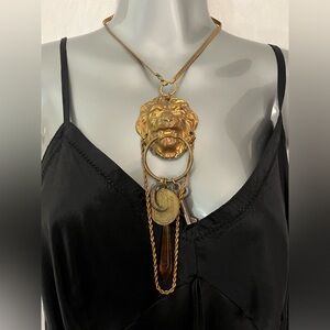 NWOT vintage assemblage Necklace Lion Handmade By Etsy Artist 1 OF A KIND